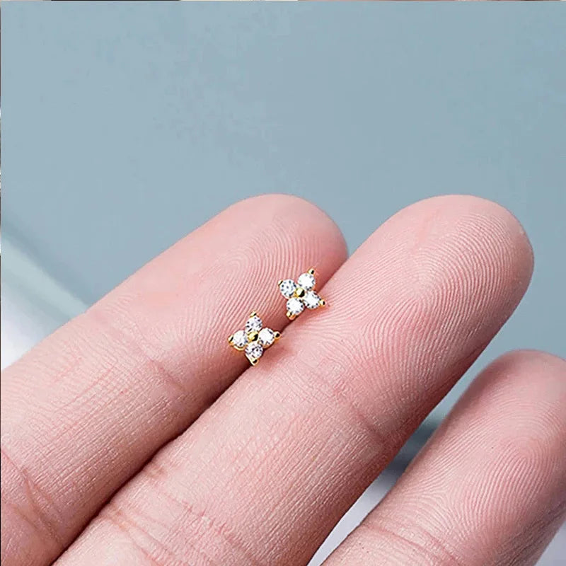 925 Silver CZ Four-Leaf Flower Bracelet