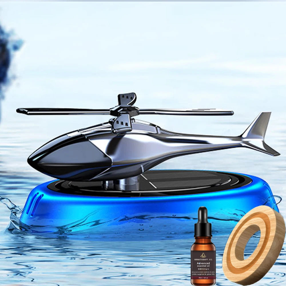 Solar-Powered Rotating Helicopter Car Air Freshener – Aroma Diffuser