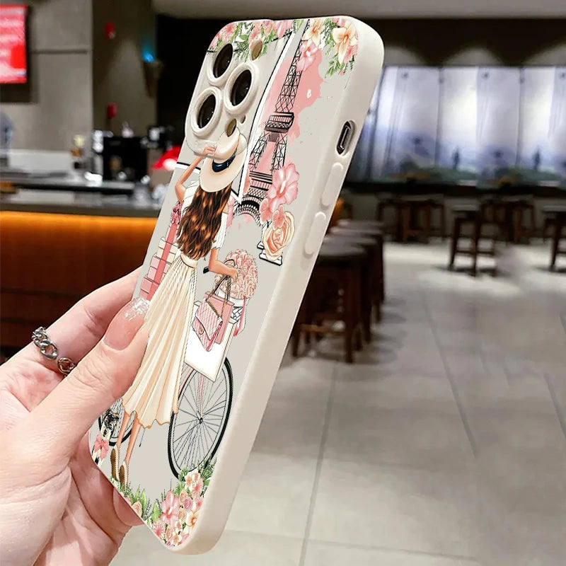 Flower Girl Pattern Soft Matte Cover – iPhone