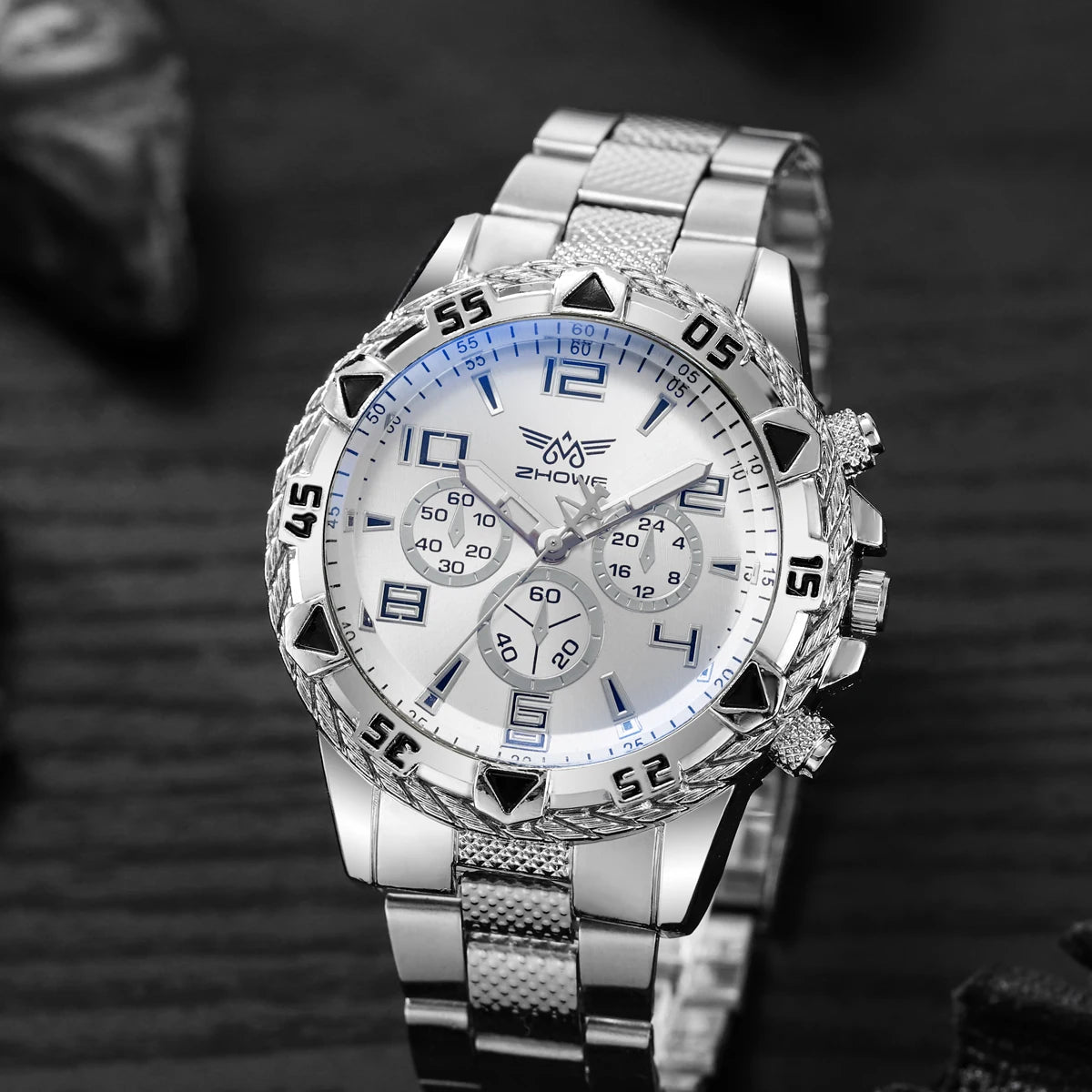 Luxury Men's Watch, Full Steel, Business Sport.