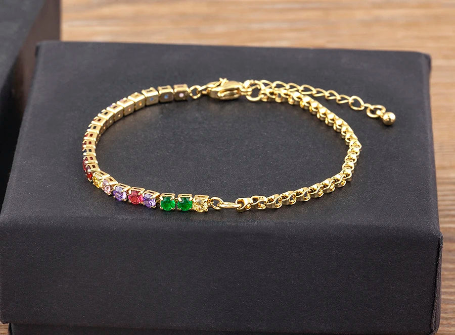 Adjustable Zircon Tennis Bracelet – Women’s Jewelry Gift"
