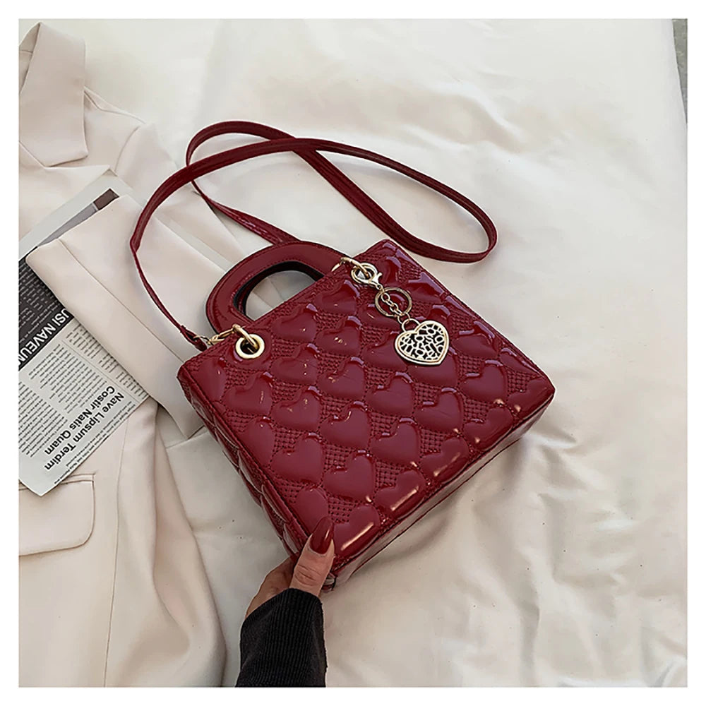 Red Glossy Love Handbag"