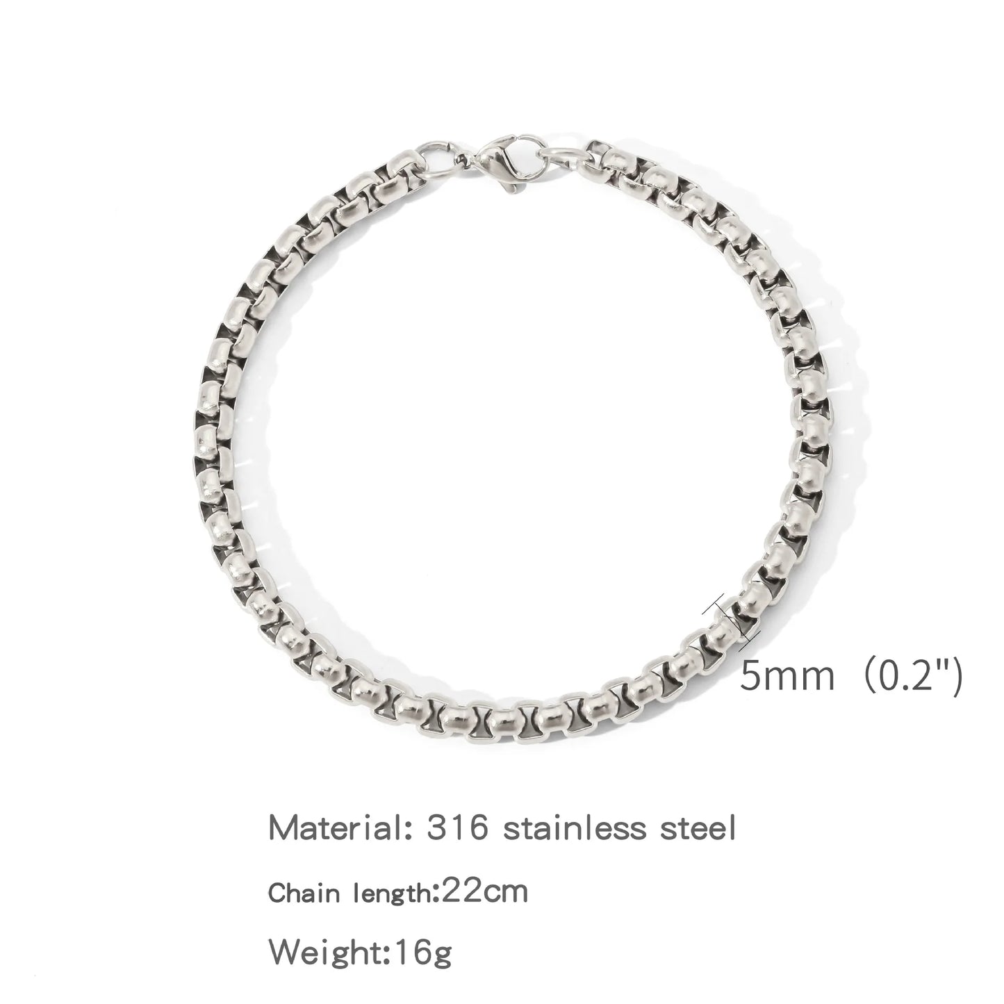 Square Ball Chain Bracelet Men