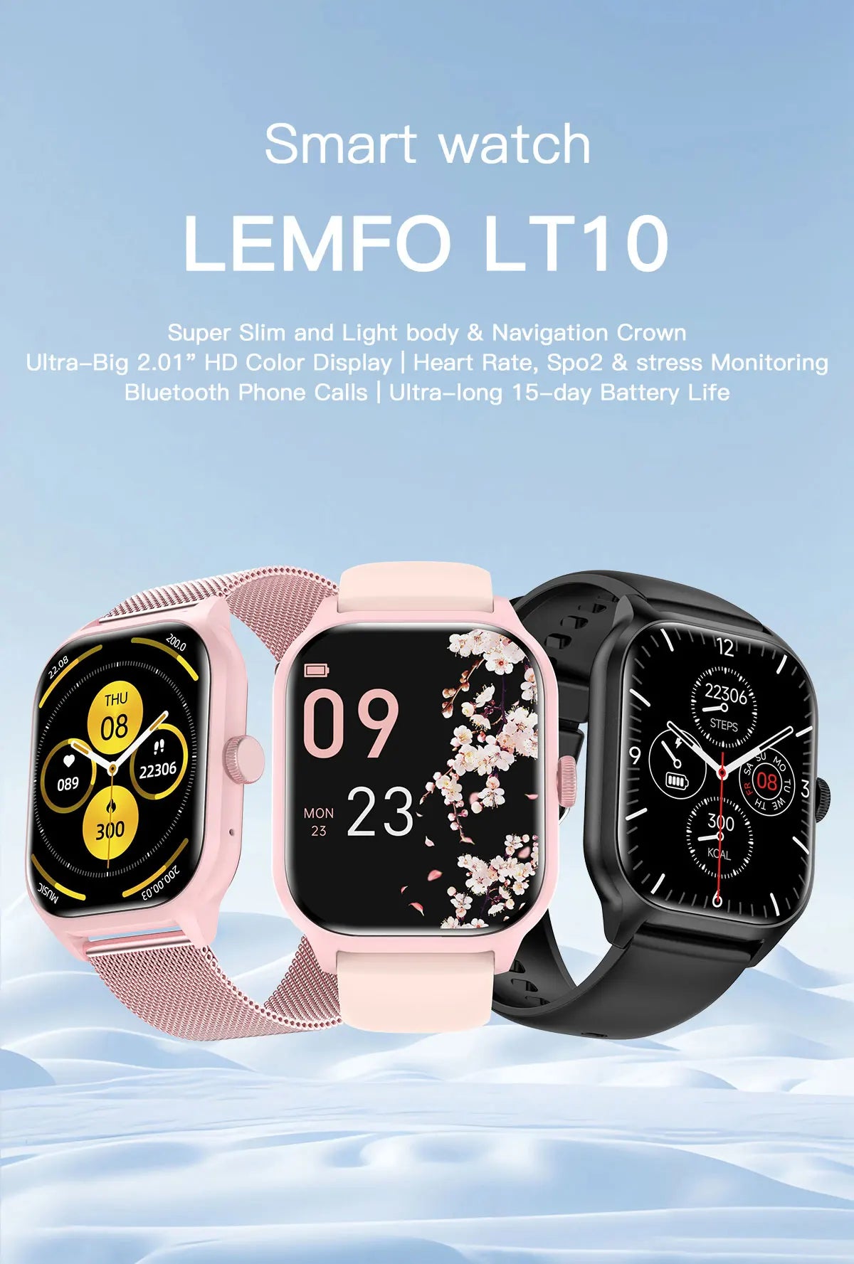LEMFO LT10 2024 Smartwatch, Bluetooth Call & Fitness Tracker