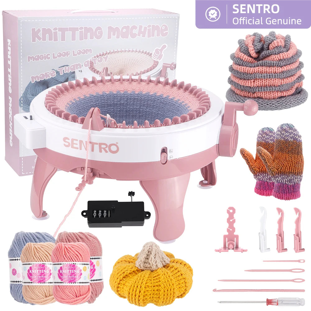SENTRO 48-Needle Smart Knitting Machine Kit – Flat & Double Weave