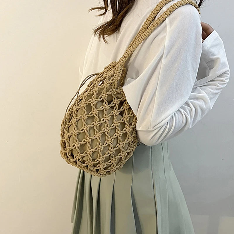 Knitted Bucket Shoulder Bag