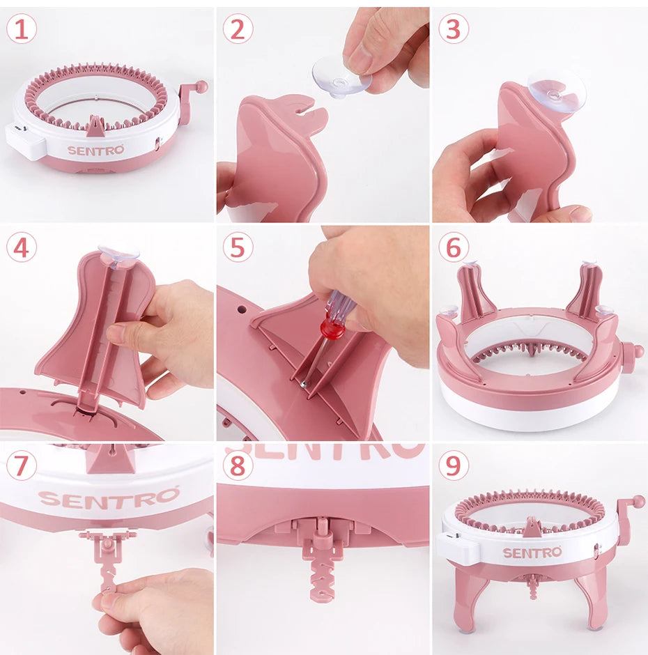 SENTRO 48-Needle Smart Knitting Machine Kit – Flat & Double Weave