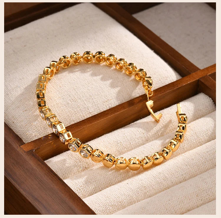 18K Gold Plated CZ Tennis Bracelet
