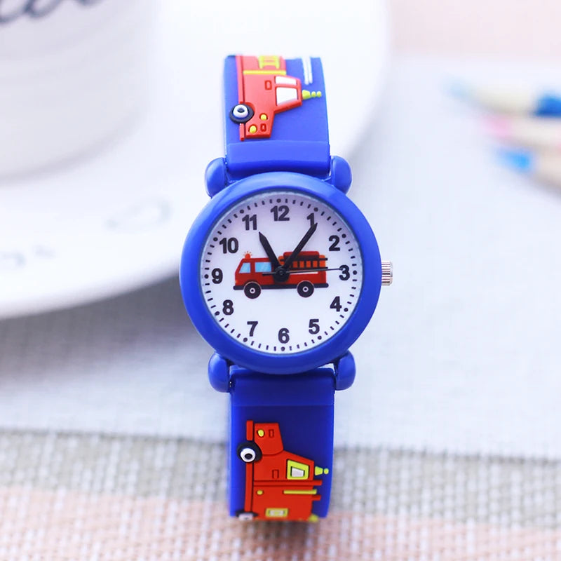 Cartoon Fire Truck Kids Quartz Watch