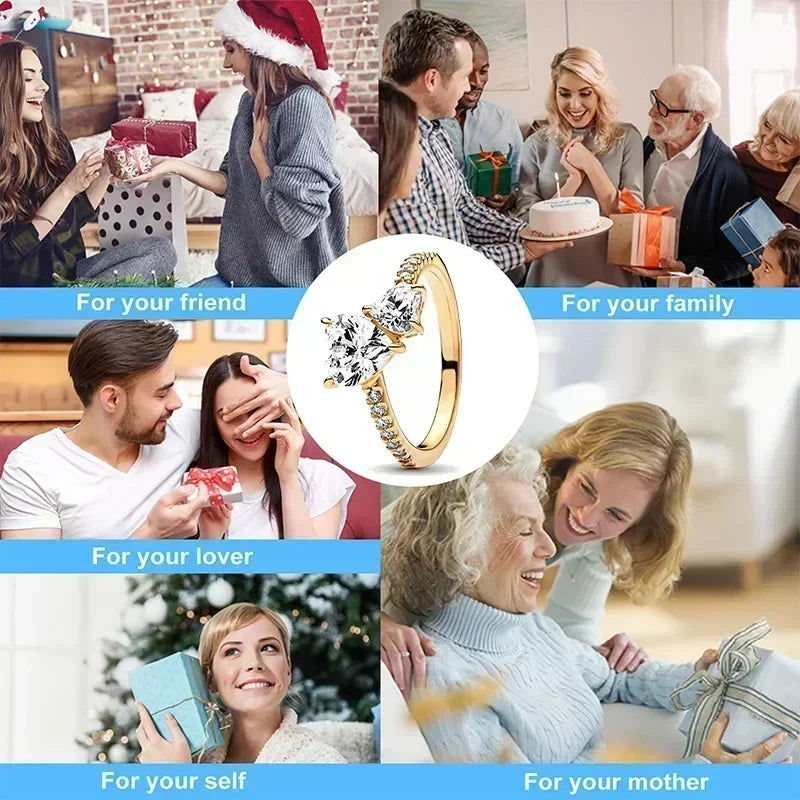 "Classic 925 Silver Heart Ring – Couple Jewelry Gift"