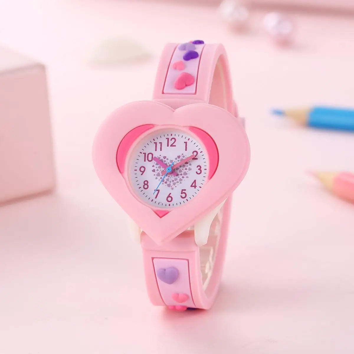 Heart-Shaped Kids Cartoon Watch