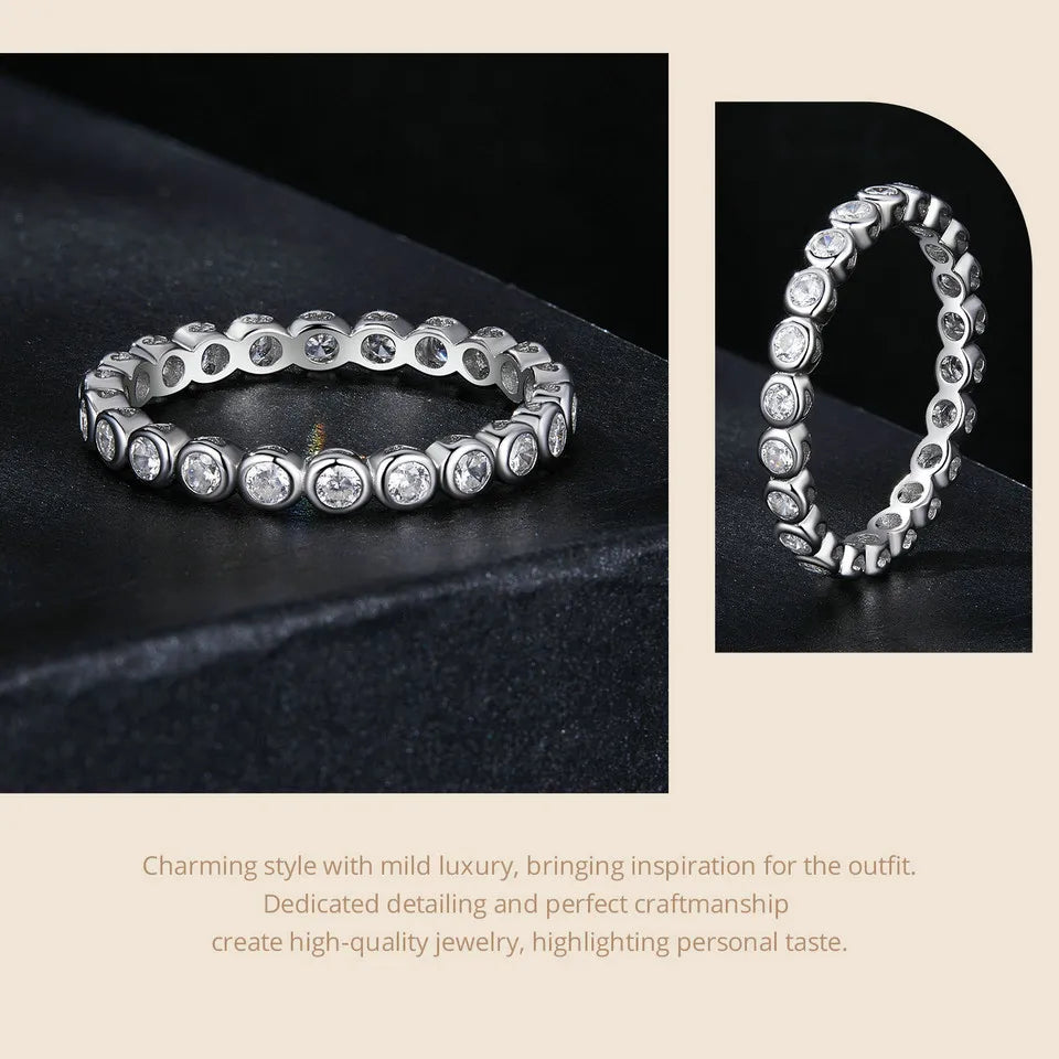 White Gold Plated Sterling Silver Ring