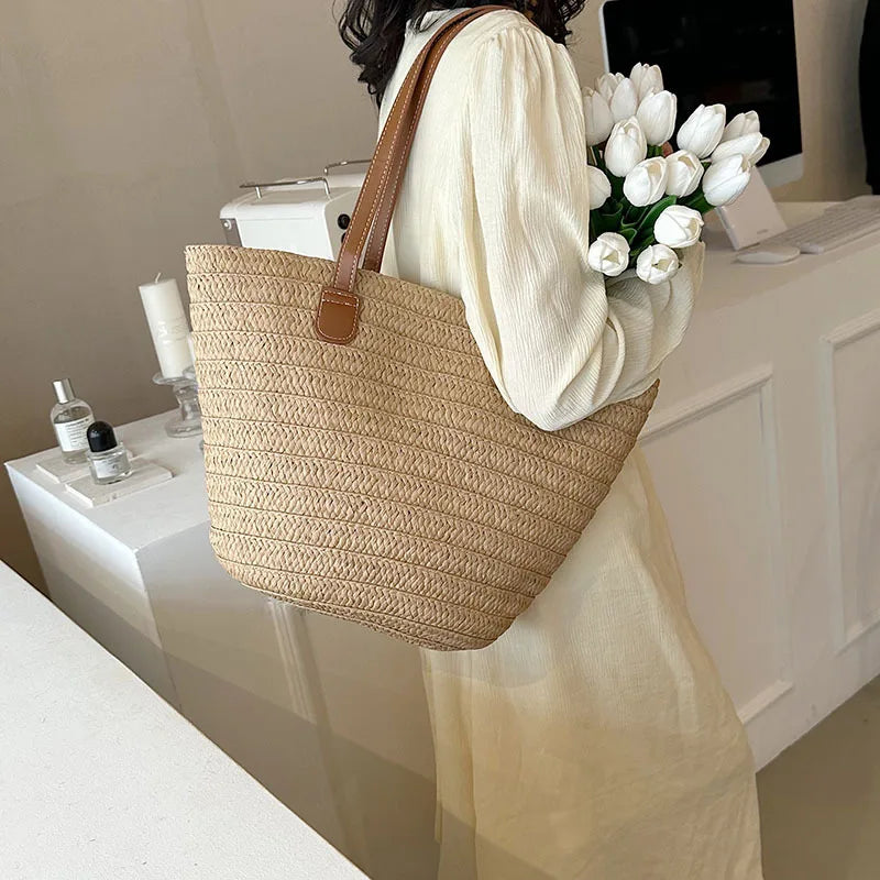 Luxury Beach Basket Bag