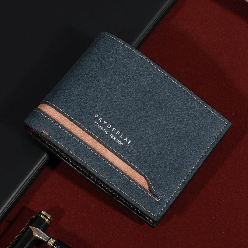 Luxury Synthetic Leather Short Wallet with Card Slots