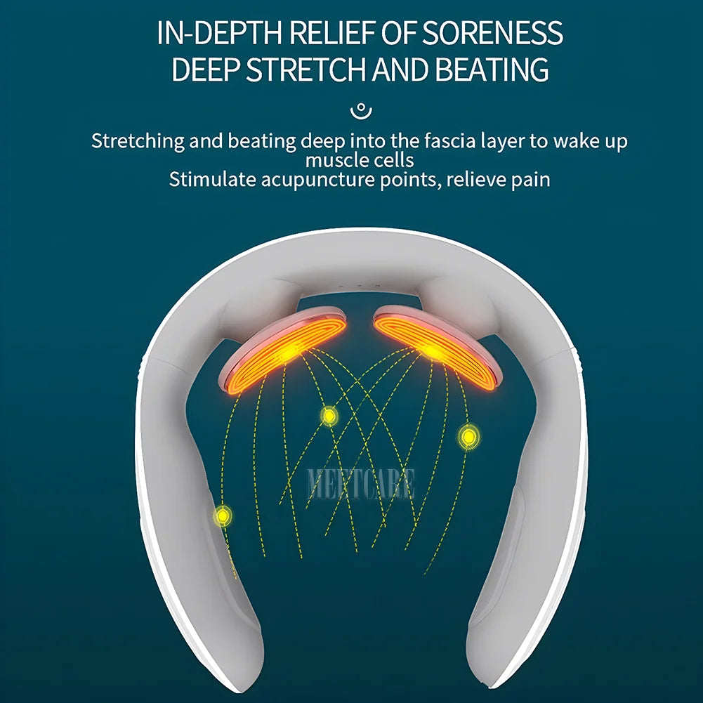 Wireless Smart TENS Neck & Shoulder Massager – Pain Relief & Heating