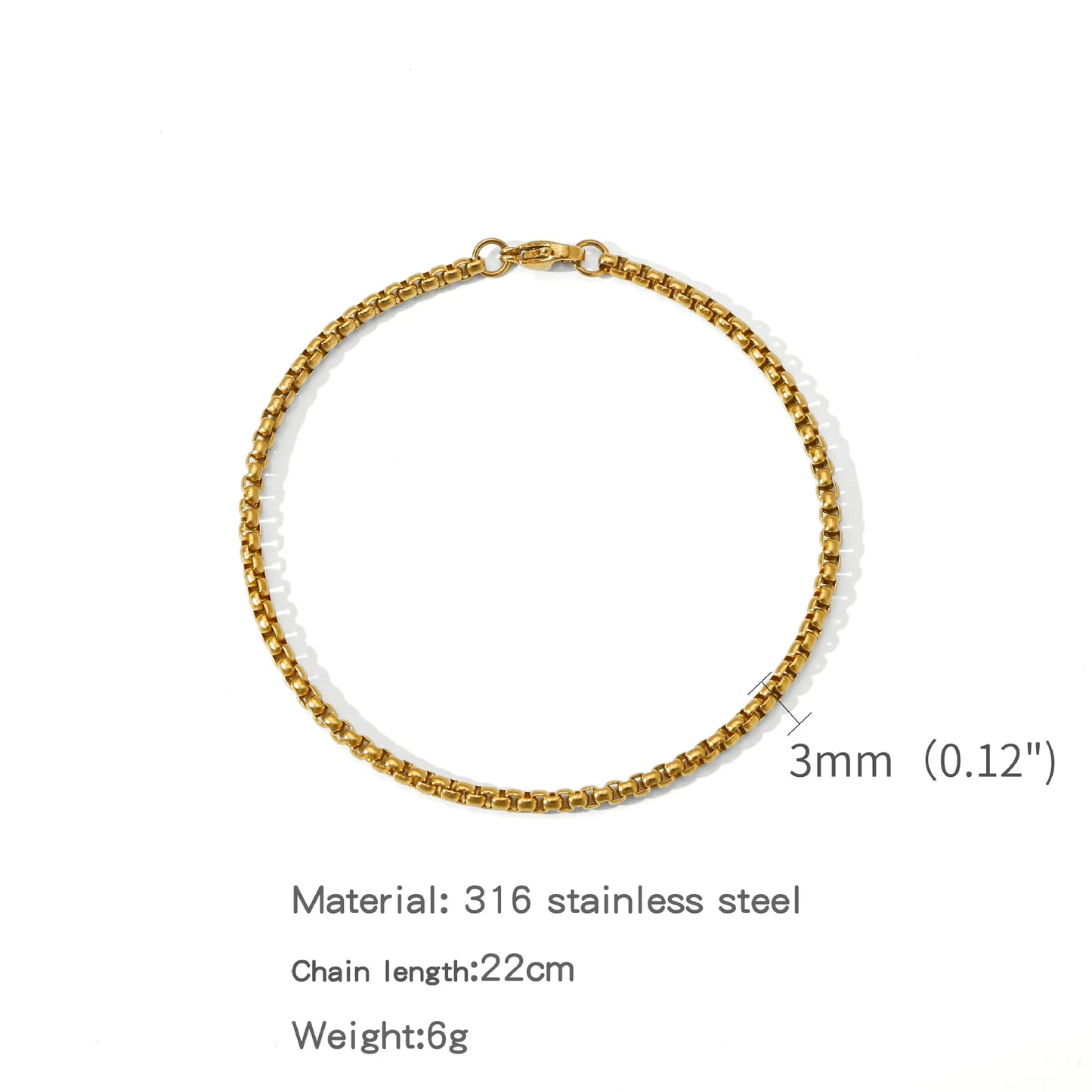 Square Ball Chain Bracelet Men