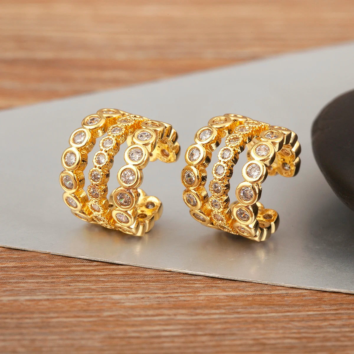 "Zircon Butterfly/Star Clip Earrings – Women’s Ear Cuff Jewelry