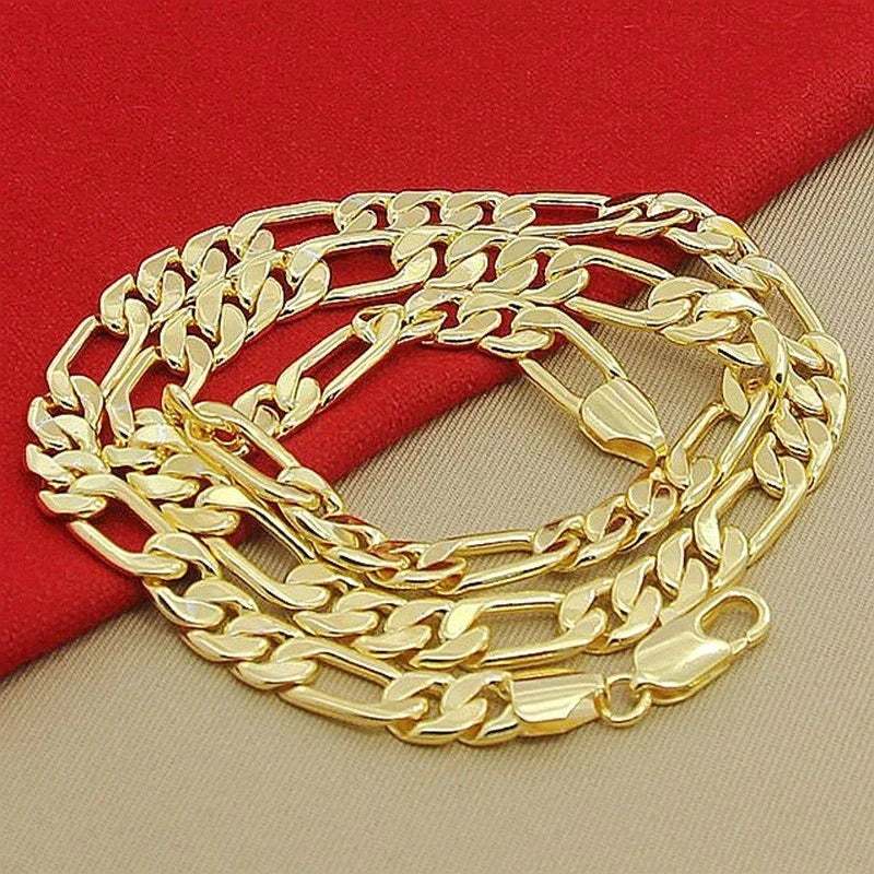 High-Quality 18K Gold 8MM Sideways Necklace 20"