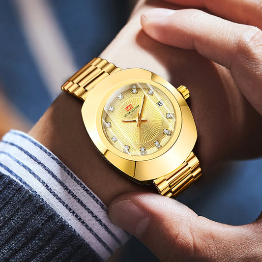 Elegant Gold Mesh Men’s Watch