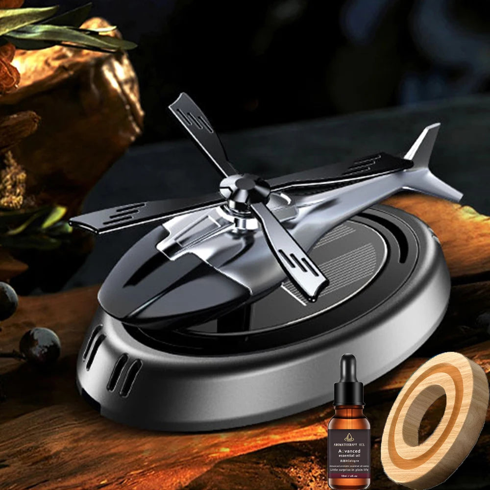 Solar-Powered Rotating Helicopter Car Air Freshener – Aroma Diffuser