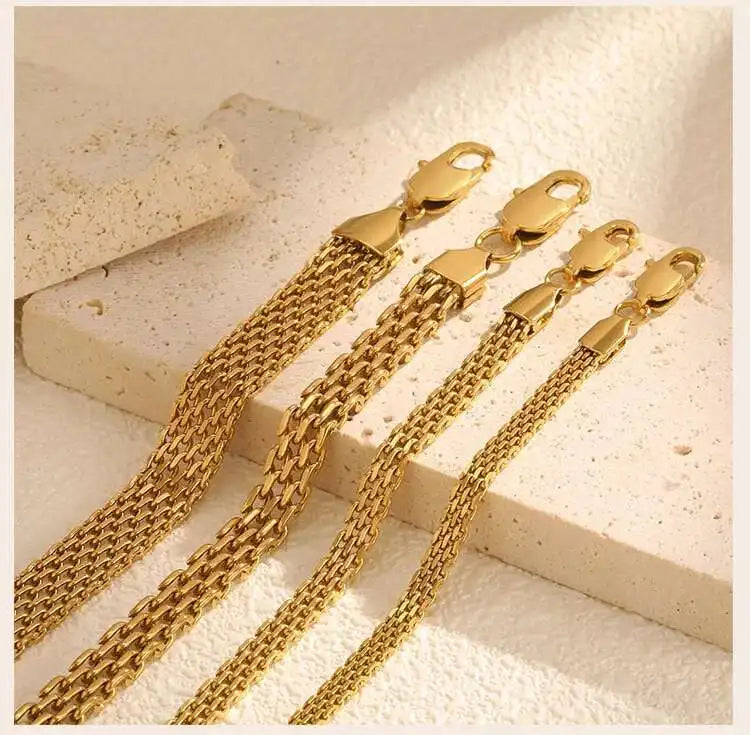 Gold-Plated Mesh Link Bracelet – Stainless