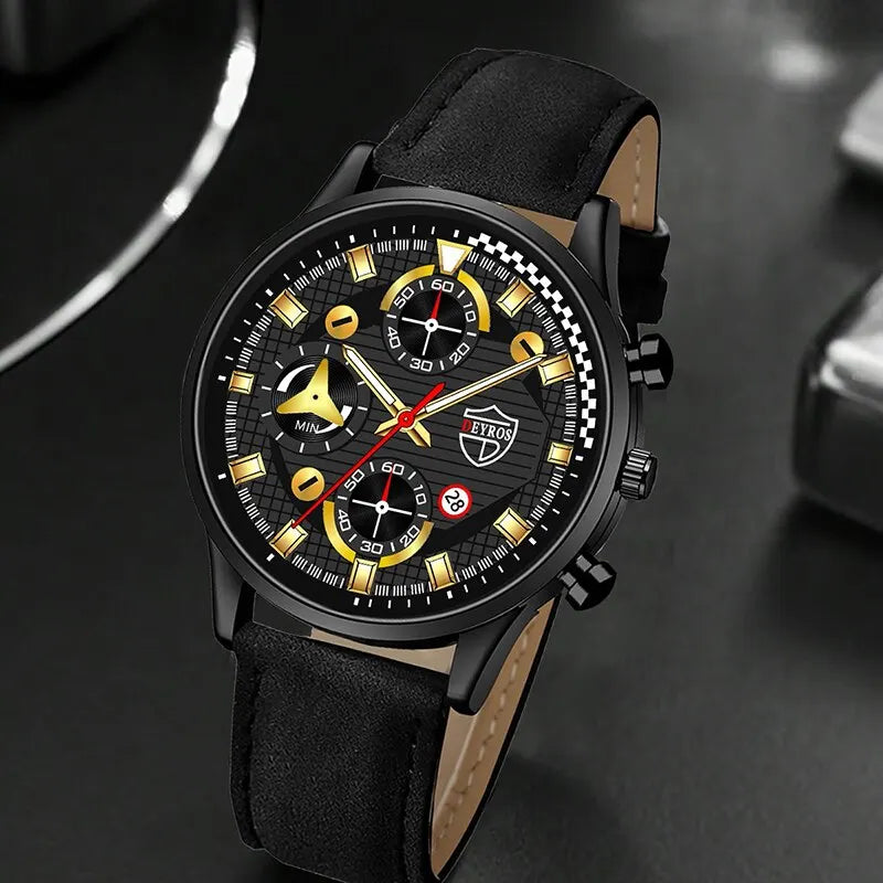Men's Fashion Watch & Jewelry Set