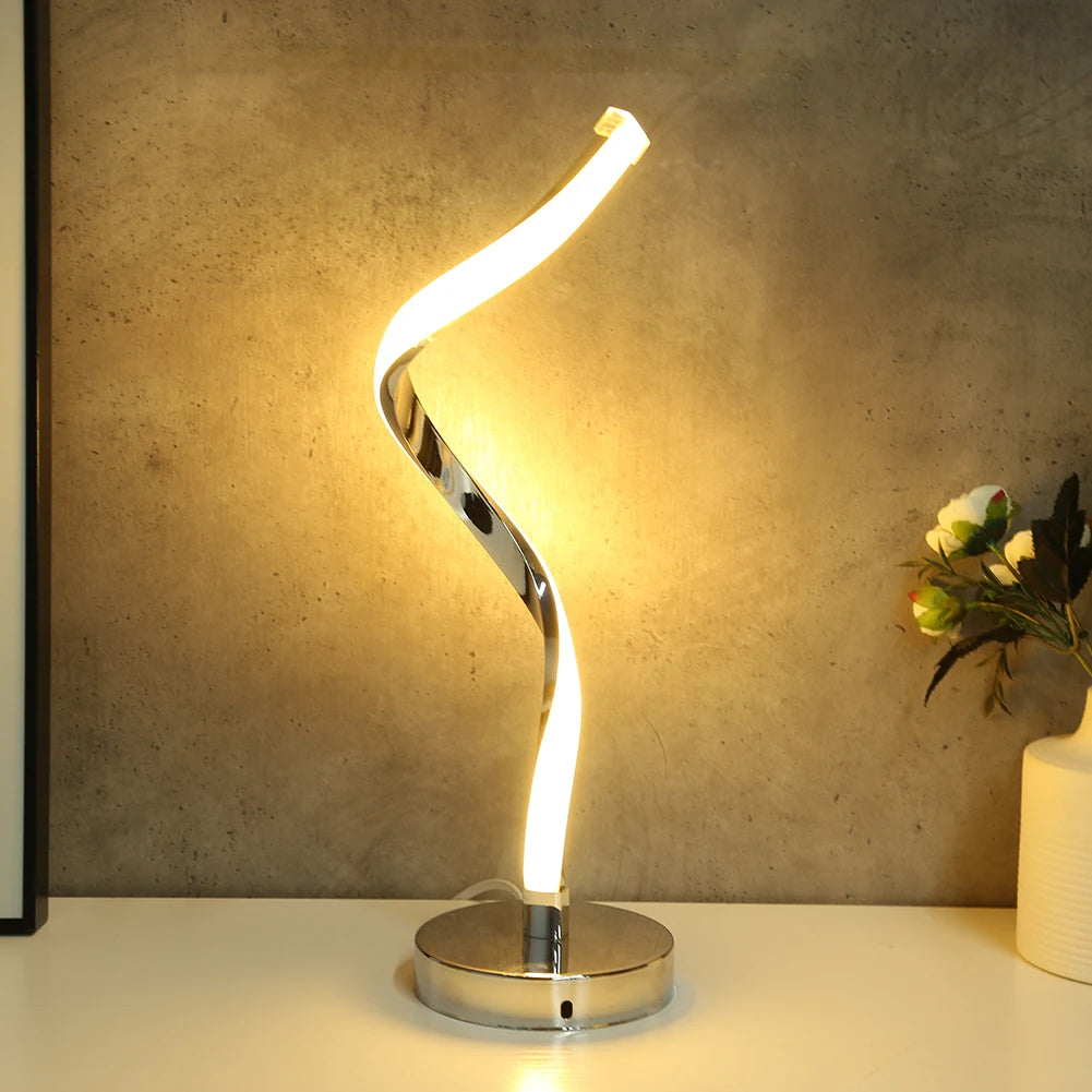"Modern LED Spiral Table Lamp