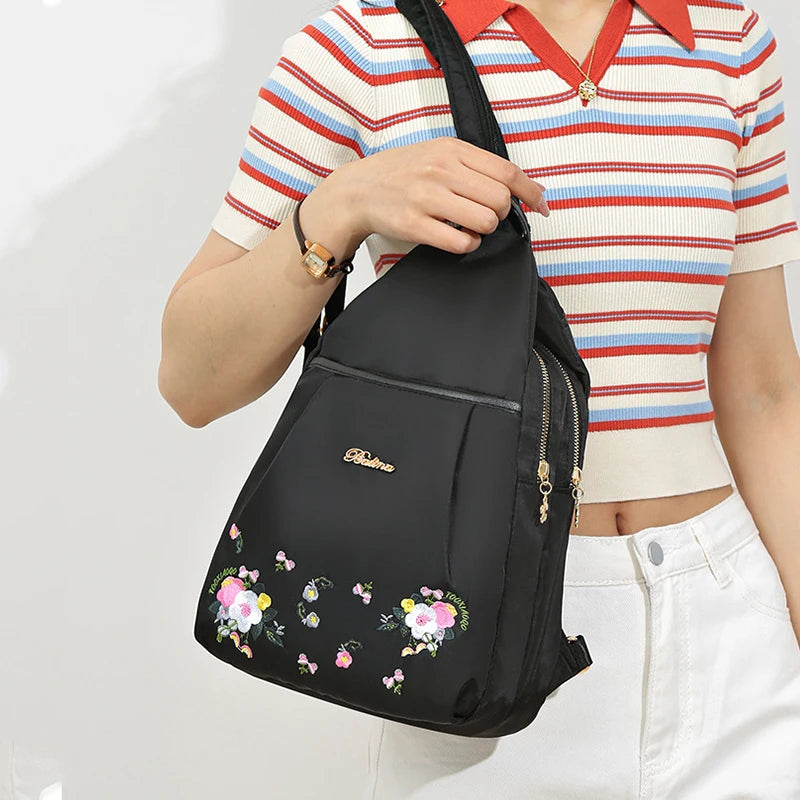 Waterproof Oxford Embroidered Backpack