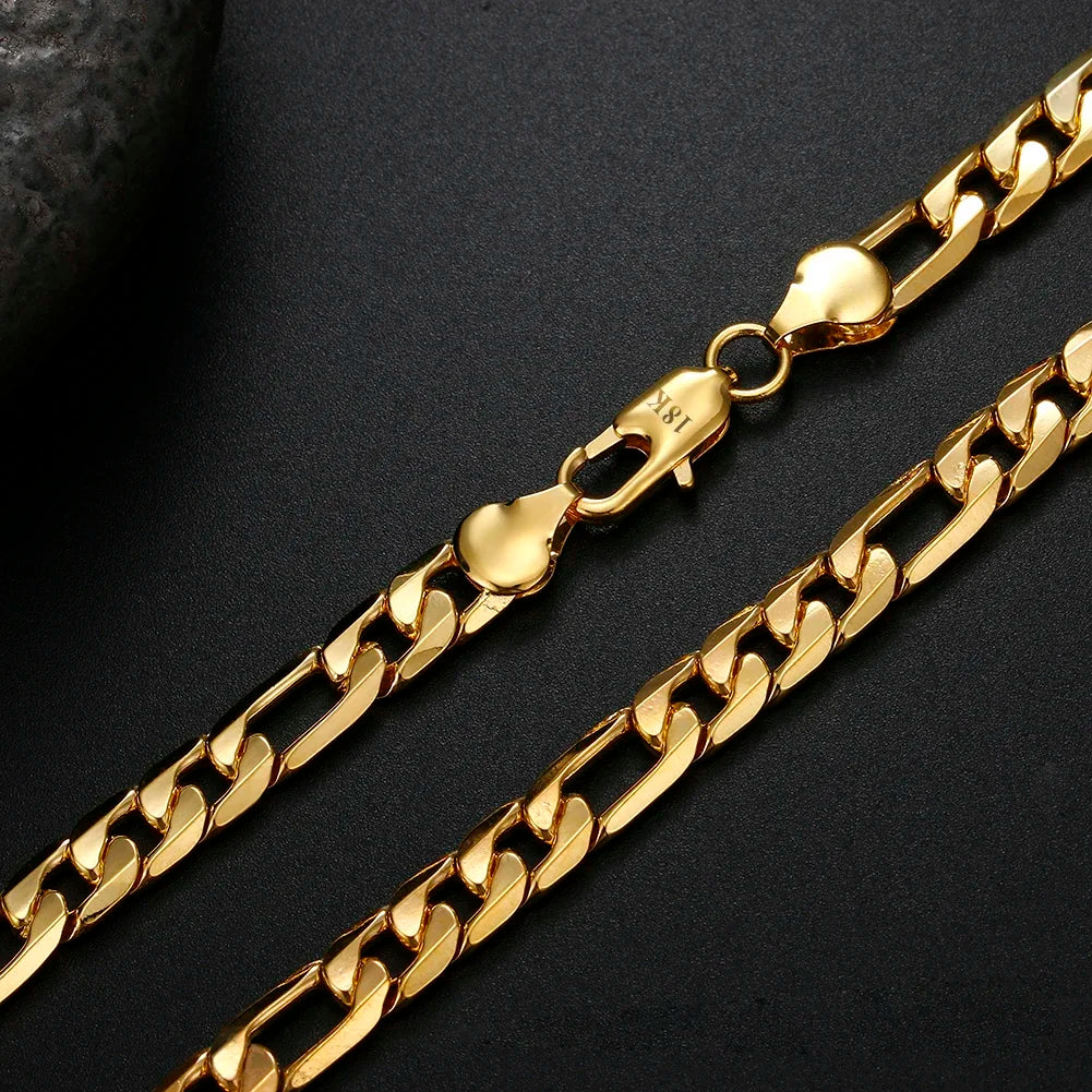 High-Quality 18K Gold 8MM Sideways Necklace 20"
