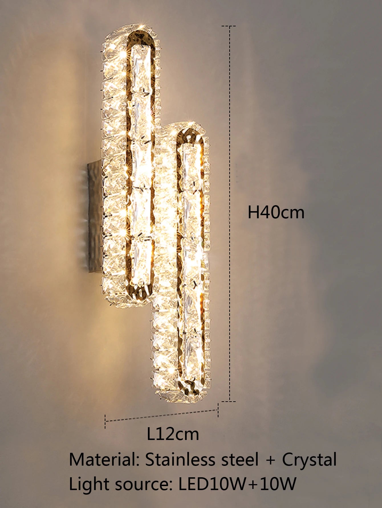 Crystal Wall Lamp – Gold & Silver