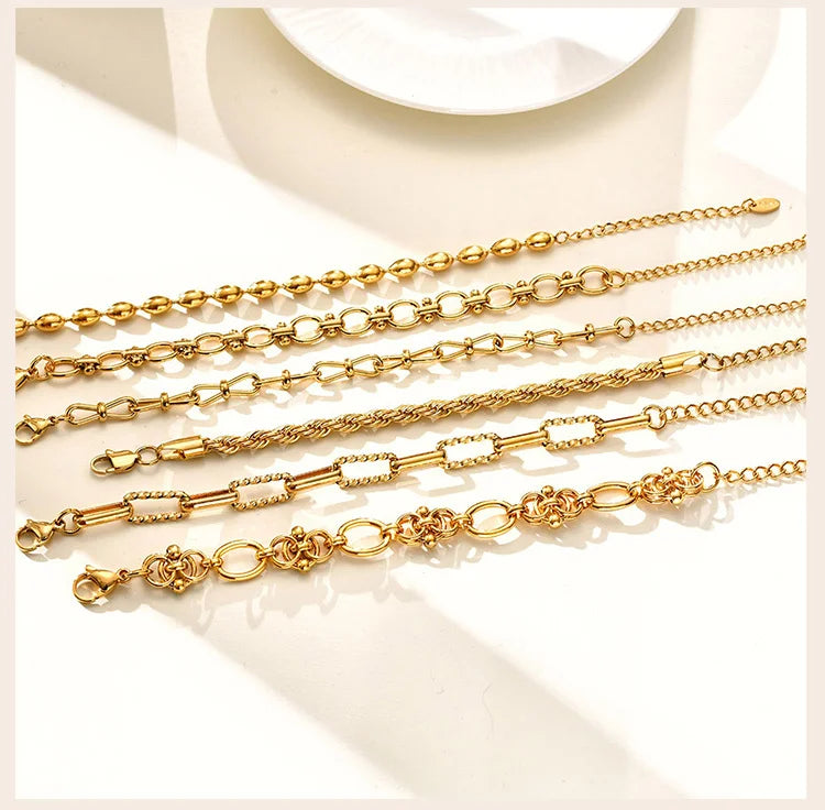 Gold-Plated Chunky Link Bracelet – Waterproof