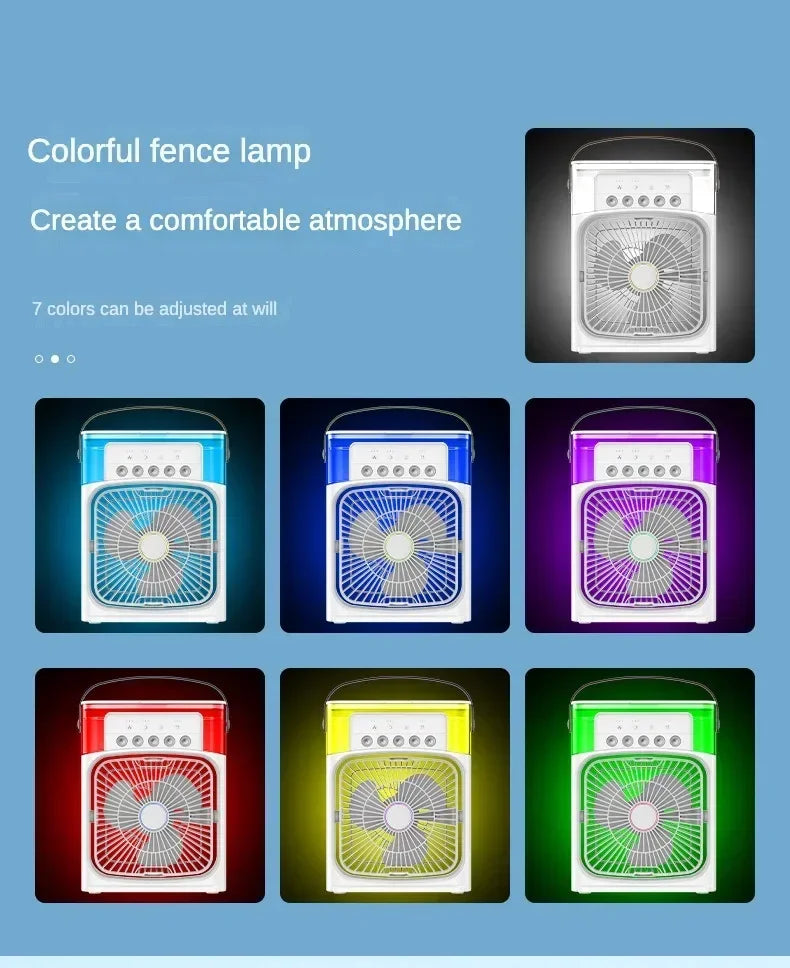 Mini Portable Air Cooler & Humidifier Fan – 3 Speeds