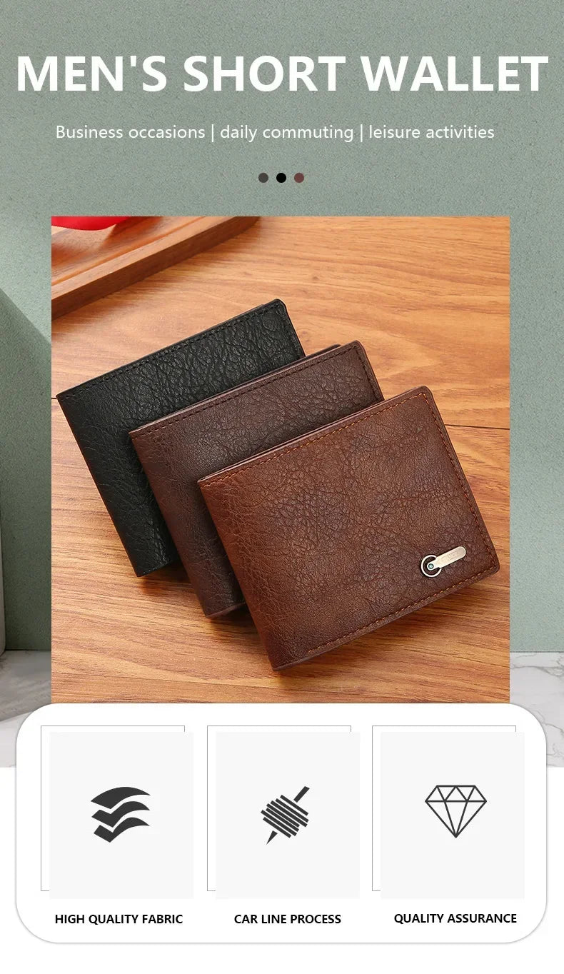 Classic Vintage PU Leather Men’s Wallet with Coin Pocket