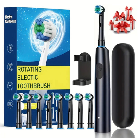 Rechargeable Rotary Electric Toothbrush – Adult with 8 Brush Heads