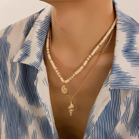 Retro Coconut Shell Bead Necklace