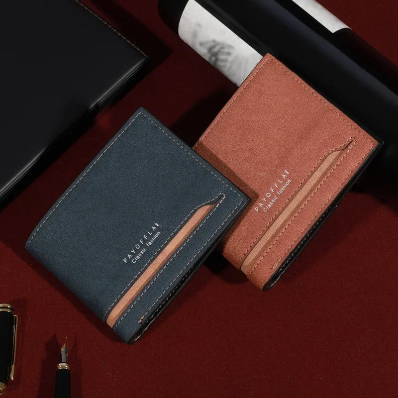 Luxury Synthetic Leather Short Wallet with Card Slots