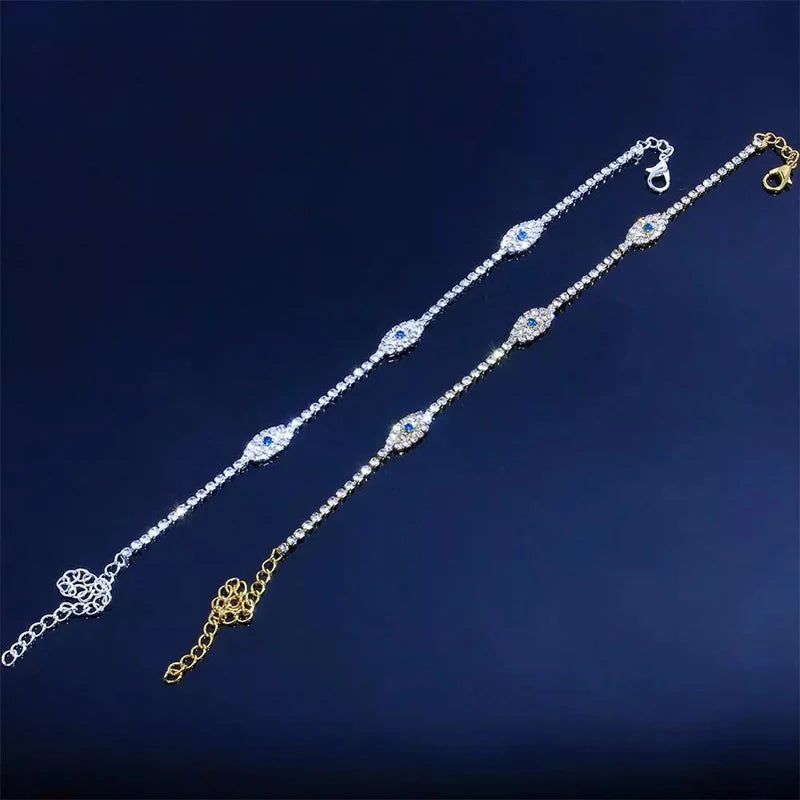 14K Gold/Silver Beaded Anklet, Adjustable Boho