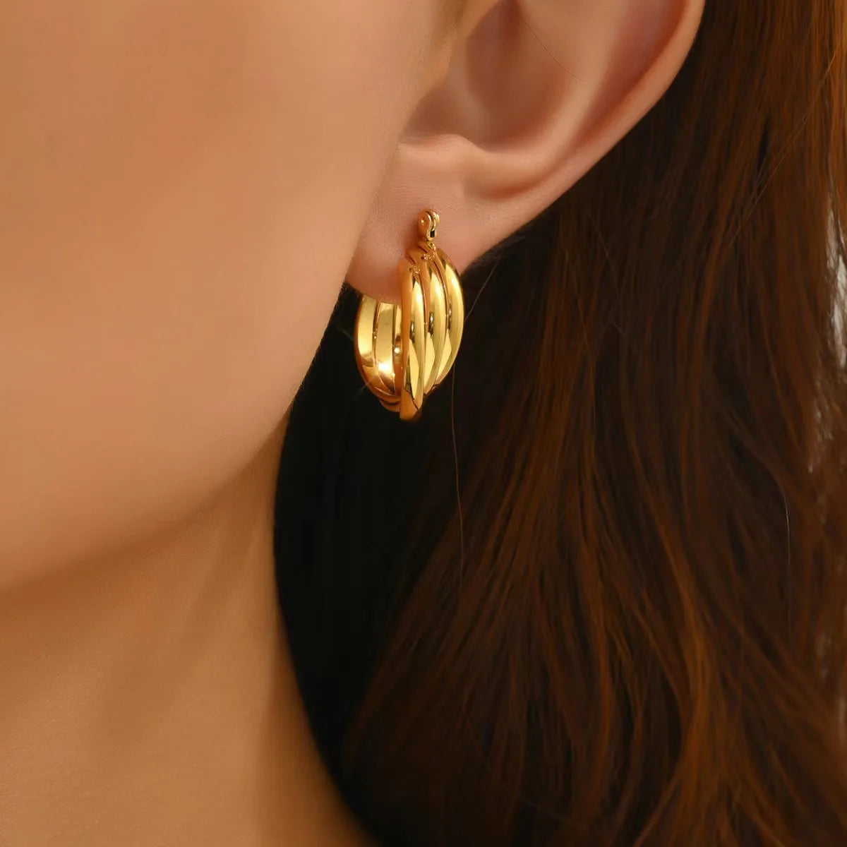 18K Gold Filled Hoop Earrings for Women