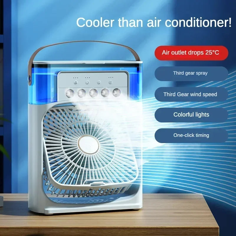Mini Portable Air Cooler & Humidifier Fan – 3 Speeds