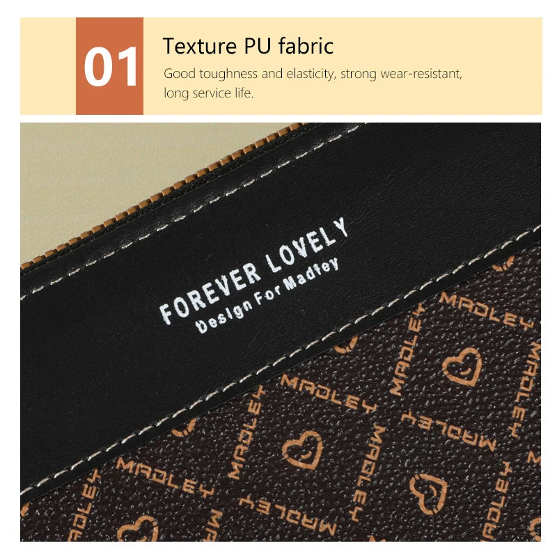 Classic Large Capacity Clutch Wallet with Zipper