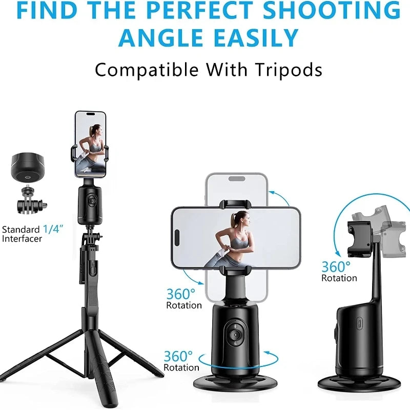 P01 Smart 360° Rotation Phone Gimbal with AI Face Tracking