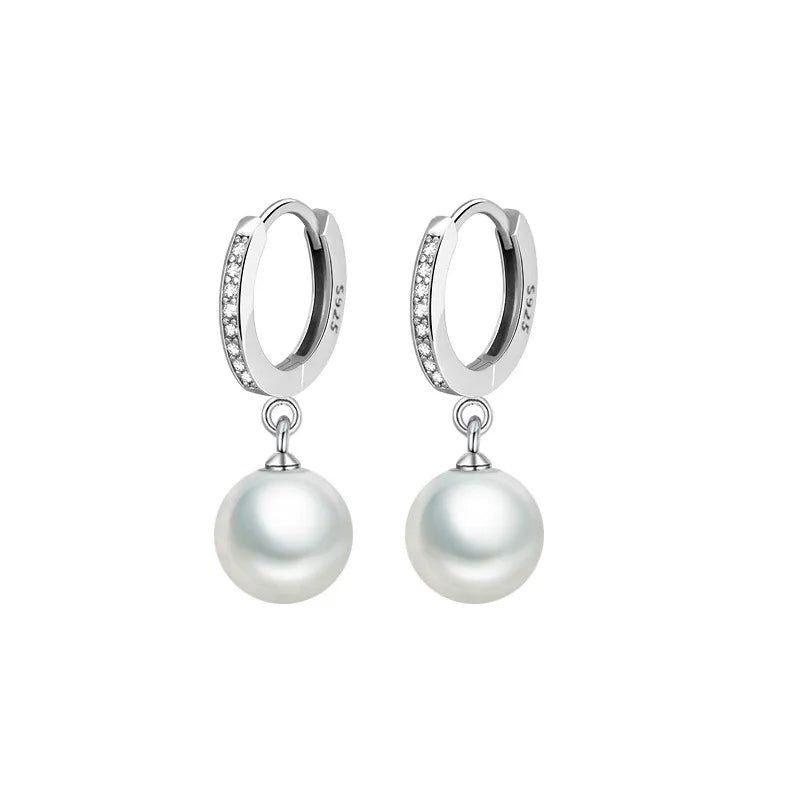 Classic 925 Sterling Silver Pearl Earrings