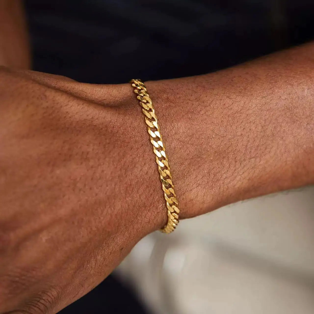 Gold Cuban Chain Bracelet Men