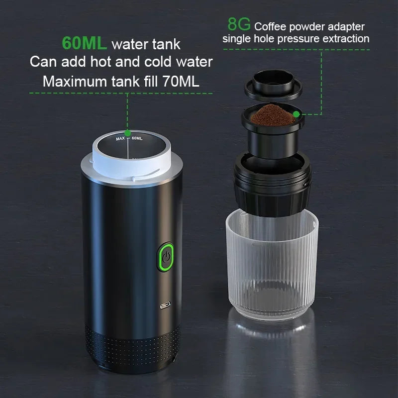 Compact Wireless Coffee Maker – Travel & Home Use