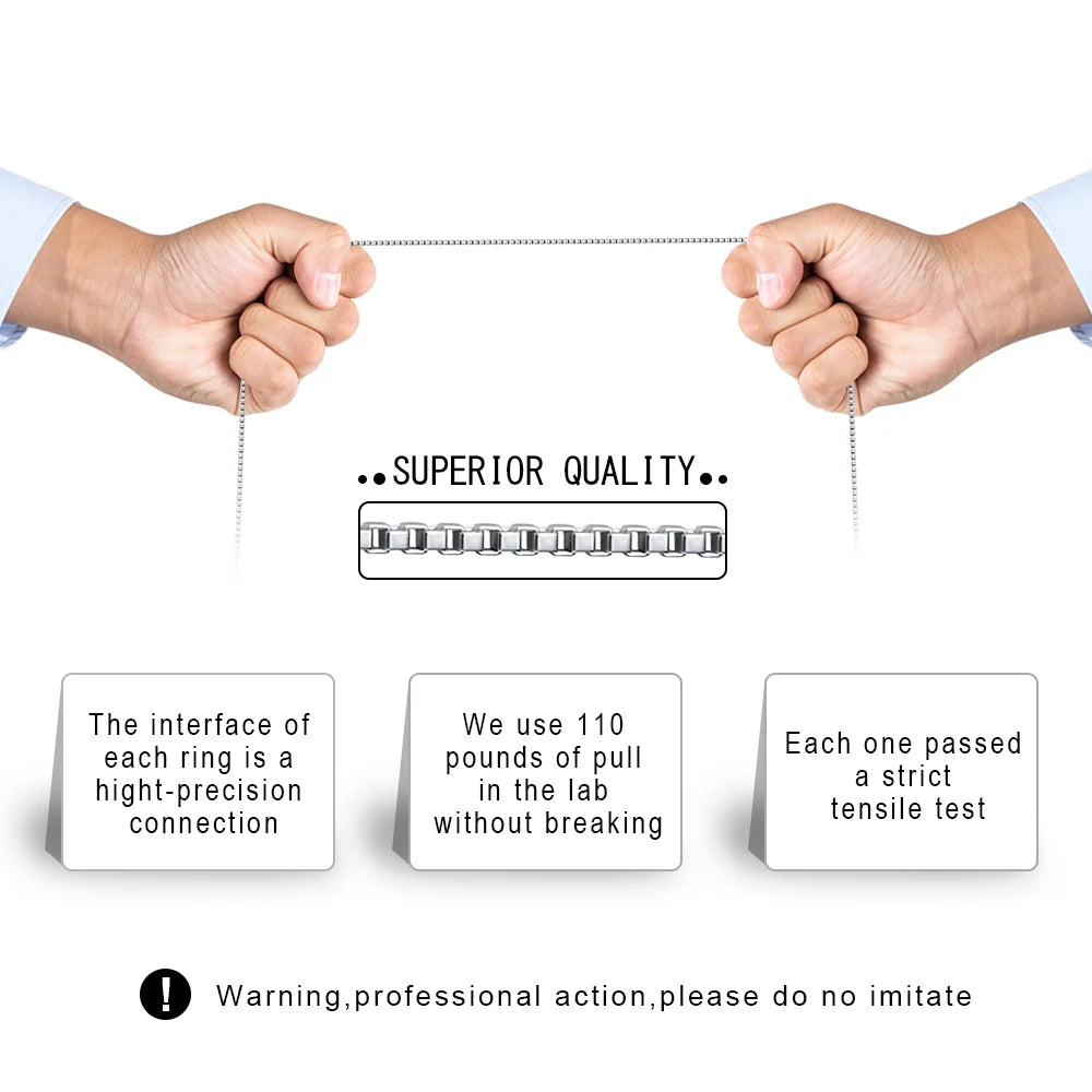 925 Silver 0.6mm Box Chain Necklace