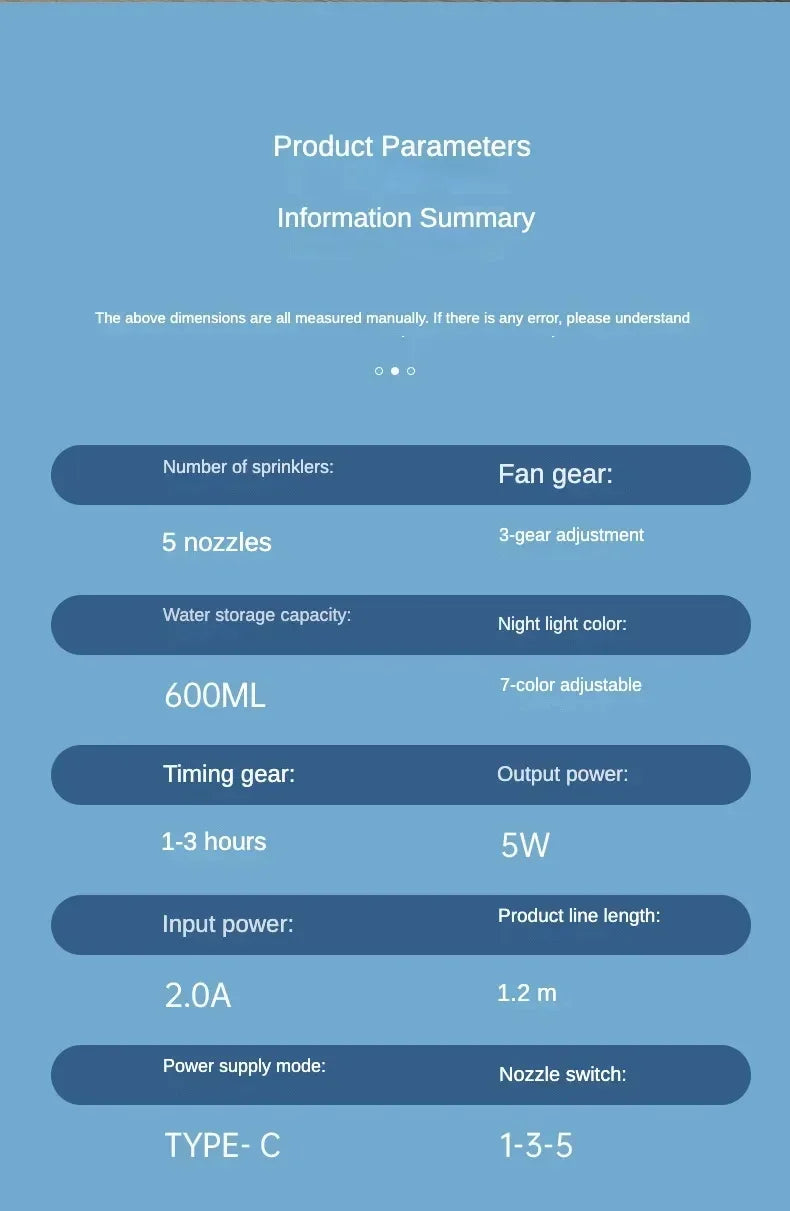 Mini Portable Air Cooler & Humidifier Fan – 3 Speeds