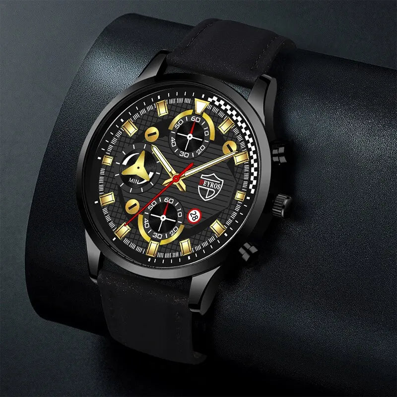 Men's Fashion Watch & Jewelry Set