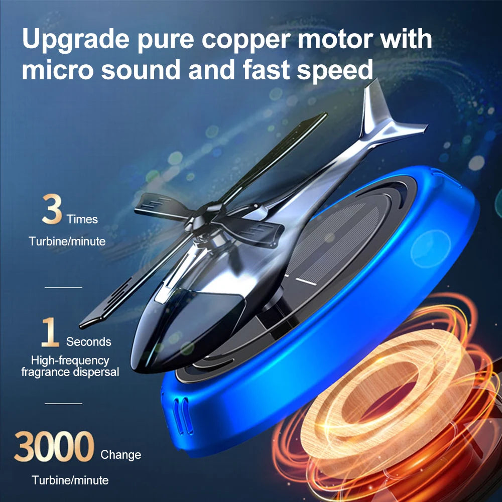 Solar-Powered Rotating Helicopter Car Air Freshener – Aroma Diffuser