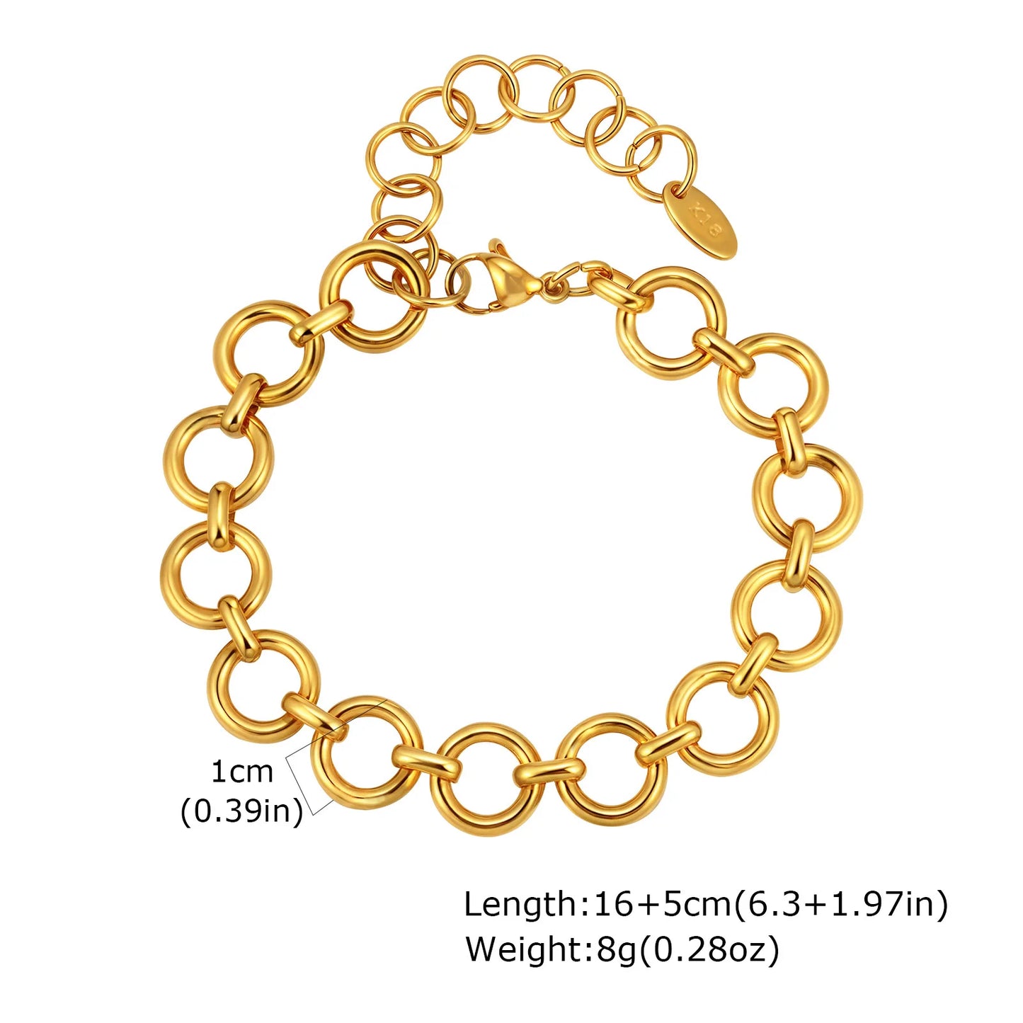 Gold-Plated Chunky Link Bracelet – Waterproof
