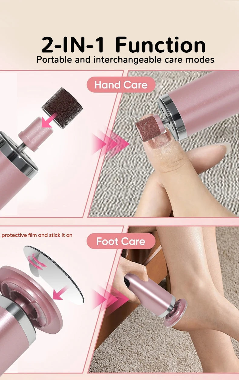 2-in-1 Electric Foot Care Tool – Callus Remover & Nail Polisher